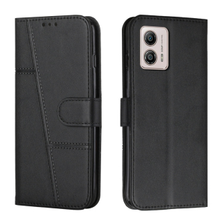 STITCHING Knižkové puzdro pre Motorola Moto G13 / G23 / G53 5G - čierne