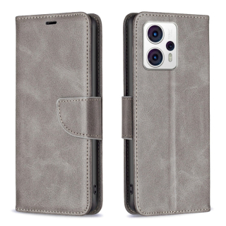 LAMBSKIN Knižkové puzdro pre Motorola Moto G13 / G23 / G53 5G - sivé