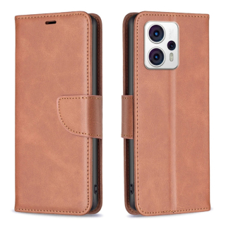 LAMBSKIN Knižkové puzdro pre Motorola Moto G13 / G23 / G53 5G - hnedé