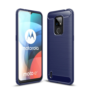 CARBON Zadný obal pre Motorola Moto E7 - modrý