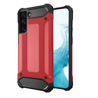HYBRID Tvrdený Zadný kryt pre Samsung Galaxy S22 - červený