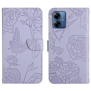 BUTTERFLY Knižkové puzdro pre Motorola Moto G14 - fialové