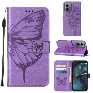 BUTTERFLY Knižkové puzdro pre Motorola Moto G14 - fialové