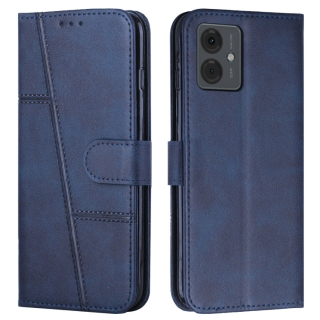 STITCHING Knižkové puzdro pre Motorola Moto G14 - modré