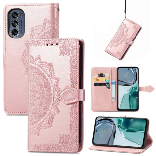 MANDALA Knižkové puzdro pre Motorola Moto G42 - ružové