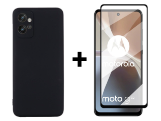 SKLO + KRYT 2v1 pre Motorola Moto G32 - Silikónový Zadný kryt MATT čierny