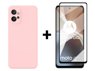 SKLO + KRYT 2v1 pre Motorola Moto G32 - Silikónový Zadný kryt MATT ružový