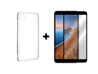 9D SKLO + PÚZDRO 2v1 pre Xiaomi Redmi 7A priesvitné