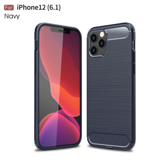 CARBON Zadný obal pre Apple iPhone 12 / iPhone 12 Pro - modrý