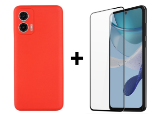 SKLO + KRYT 2v1 pre Motorola Moto G53 5G - Silikónový Zadný kryt MATT červený