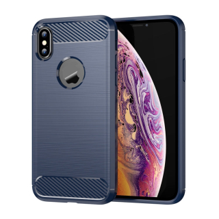 CARBON Zadný obal pre Apple iPhone X / XS - modrý