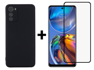 SKLO + KRYT 2v1 pre Motorola Moto E32 / E32s - Silikónový Zadný kryt MATT čierny