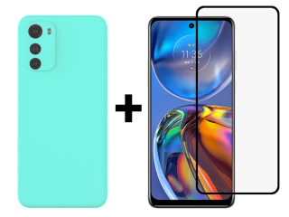 SKLO + KRYT 2v1 pre Motorola Moto E32 / E32s - Silikónový Zadný kryt MATT mentolový