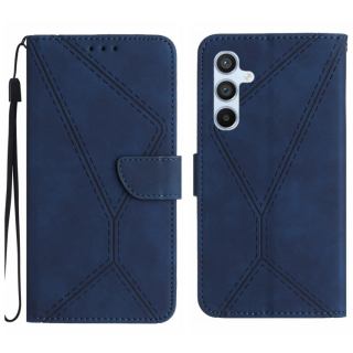 STITCHING Knižkové puzdro pre Samsung Galaxy S24 5G - modré