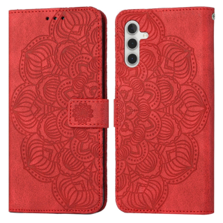 MANDALA Knižkové puzdro pre Samsung Galaxy S23 FE - červené
