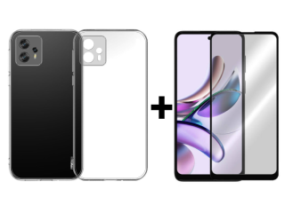 SKLO + KRYT 2v1 pre Motorola Moto G23 / Moto G13 - Silikónový Zadný 2.00 mm priesvitný