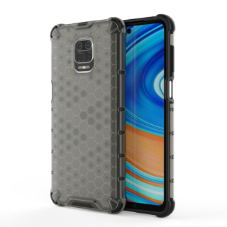 HONEYCOMB Tvrdený kryt pre Xiaomi Redmi Note 9S / Note 9 Pro - sivý