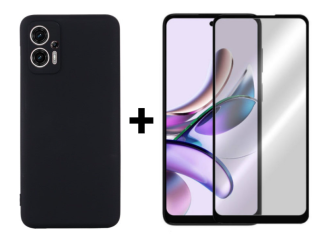 SKLO + KRYT 2v1 pre Motorola Moto G23 / Moto G13 - Silikónový Zadný kryt MATT čierny