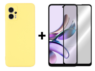 SKLO + KRYT 2v1 pre Motorola Moto G23 / Moto G13 - Silikónový Zadný kryt MATT žltý