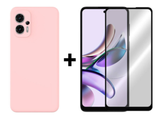SKLO + KRYT 2v1 pre Motorola Moto G23 / Moto G13 - Silikónový Zadný kryt MATT ružový