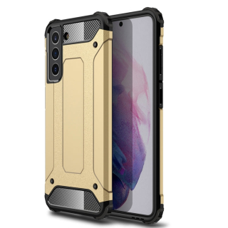HYBRID ARMOR Tvrdený kryt na Samsung Galaxy S21 FE - zlatý