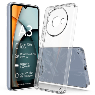 Transparentný 2mm Zadný kryt pre Xiaomi Redmi A3 - priesvitný