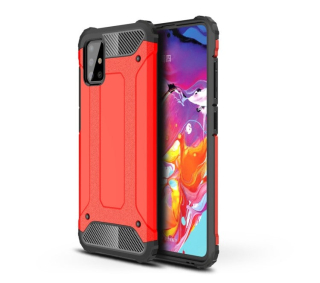 HYBRID Tvrdený Zadný kryt pre Samsung Galaxy A51 - červený
