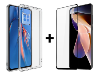 SKLO + KRYT 2v1 pre Xiaomi Redmi Note 11 Pro / Note 11 Pro 5G - Silikónový Zadný 2.00 mm priesvitný