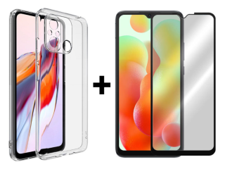 SKLO + KRYT 2v1 pre Xiaomi Redmi 12C - Silikónový Zadný 2.00 mm priesvitný