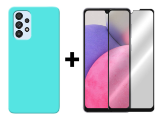 SKLO + KRYT 2v1 pre Samsung Galaxy A33 5G - Silikónový Zadný kryt MATT mentolový