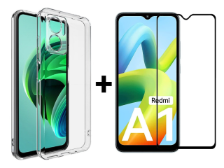 SKLO + KRYT 2v1 pre Xiaomi Redmi A1 / Redmi A2 - Silikónový Zadný 2.00 mm priesvitný