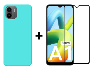 SKLO + KRYT 2v1 pre Xiaomi Redmi A1 / Redmi A2 - Silikónový Zadný kryt MATT mentolový