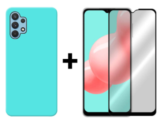 SKLO + KRYT 2v1 pre Samsung Galaxy A32 5G - Silikónový Zadný kryt MATT mentolový