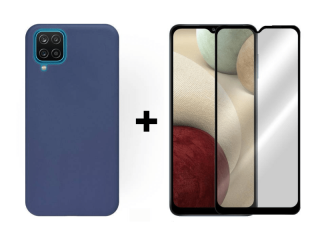 9D SKLO + PÚZDRO 2v1 pre Samsung Galaxy A12 modré