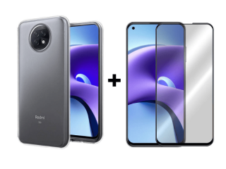 9D SKLO + PÚZDRO 2v1 pre Xiaomi Redmi Note 9T priesvitné