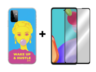 9D SKLO + PÚZDRO 2v1 pre Samsung Galaxy A52 / A52 5G / A52s Barbie032