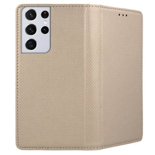 Knižkové púzdro Smart Magnet na Samsung Galaxy S21 Ultra zlaté