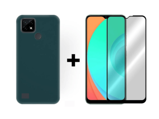 9D SKLO + PÚZDRO 2v1 pre Realme C21 zelené