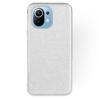 Silikonové púzdro pre Xiaomi Mi 11 Lite 4G / 5G - Glitter strieborné