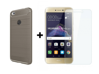 SKLO + PÚZDRO 2v1 pre HUAWEI P8 / P9 Lite (2017) / Honor 8 Lite - Carbon sivé