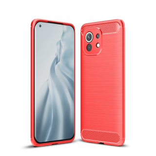 Silikónové puzdro pre Xiaomi Mi 11  - carbon červené