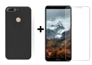 SKLO + PÚZDRO 2v1 pre HUAWEI Y7 (2018) čierne