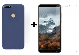 SKLO + PÚZDRO 2v1 pre HUAWEI Y7 (2018) modré