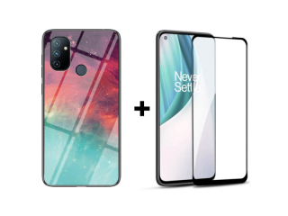 9D SKLO + PÚZDRO 2v1 pre OnePlus NORD N100 - Color Starry Sky