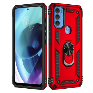 Tvrdený kryt pre Motorola Moto G71 5G - Ring Armor červený
