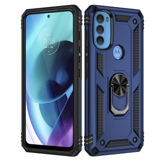 Tvrdený kryt pre Motorola Moto G71 5G - Ring Armor modrý