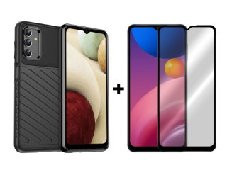 9D SKLO + PÚZDRO 2v1 pre Samsung Galaxy A13 5G / A04s - thunder čierne