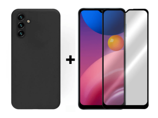 9D SKLO + PÚZDRO 2v1 pre Samsung Galaxy A13 5G / A04s - silikonové čierne
