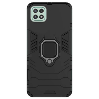 Tvrdený kryt pre Samsung Galaxy A22 5G - Ring armor čierne