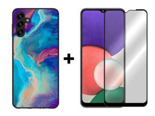 9D SKLO + PÚZDRO 2v1 pre Samsung Galaxy A13 5G / A04s - Pattern 005